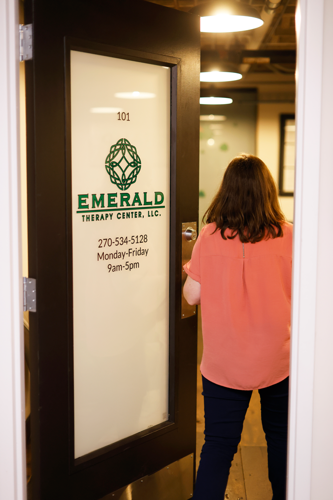 Entering Emerald Therapy Center Door