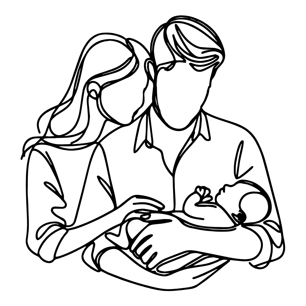 Parents and baby sketch 